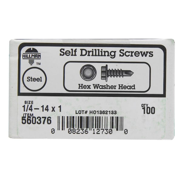 Aceds 0.25-14 x 1 in. Hex Washer Head Self Drilling Screw 5034327 - main